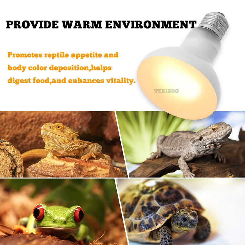 TEKIZOO Basking Spot Daylight Lamp UVA Heat Bulb for Reptile and Amphibian Pet 50W(2 Pack ) - PawsPlanet Australia