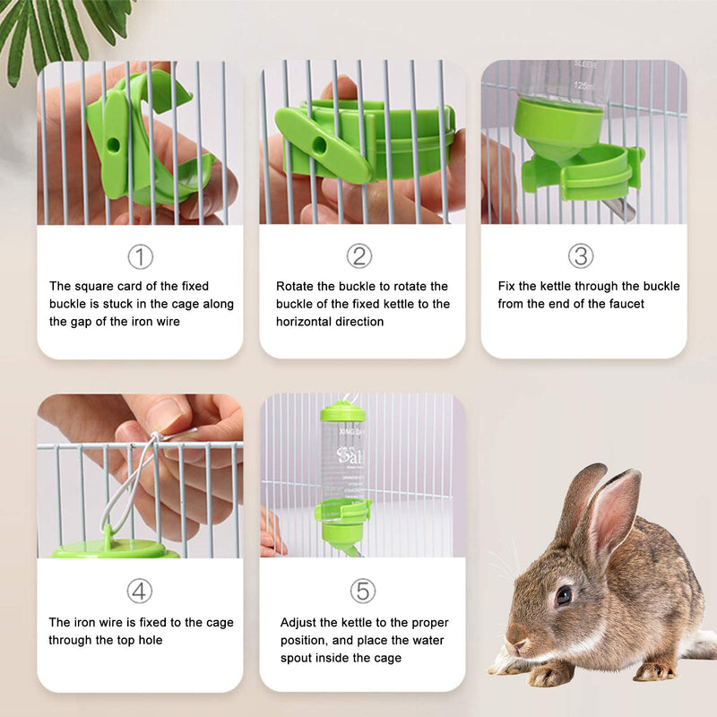 Heiqlay 1 Rabbit Hay Rack with Litter Tray and 1 Drinking Bottle, Rabbit Hay Feeder Rack, Rabbit Hay Rack Manger, Less Wasted Manger for Rabbits, Guinea Pig, Chinchilla, Hamsters and Small Animals - PawsPlanet Australia