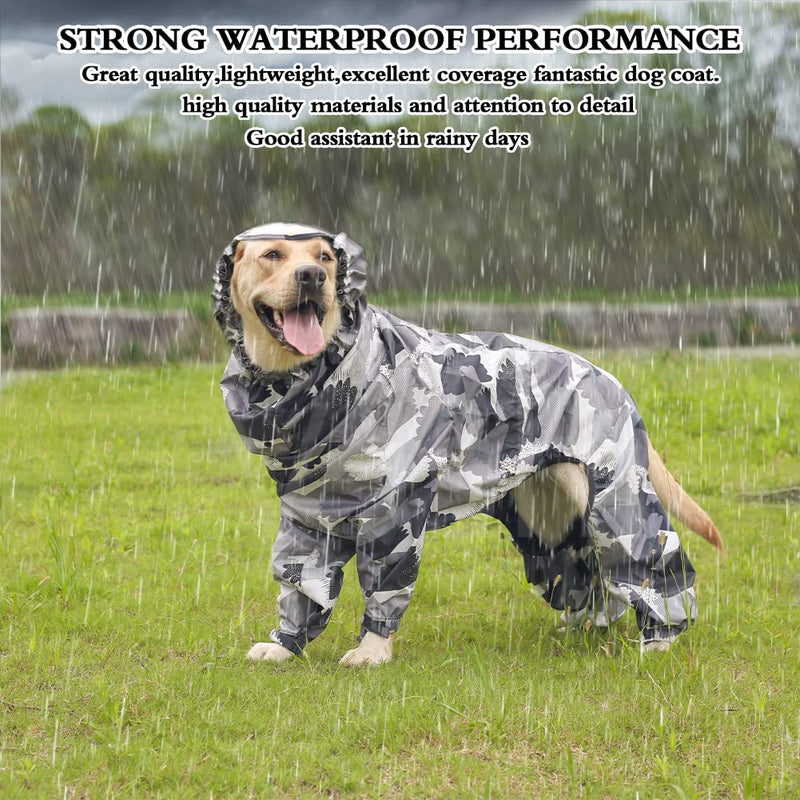 Dog Raincoats Waterproof, Dog Hooded Rain coats with Leg, Pet Raincoat Dog Jacket Waterproof, Dog Clothes Lightweight Adjustable Outdoor Rain Poncho Rain Gear Jumpsuit for Medium Dogs - Dog Coat M - PawsPlanet Australia