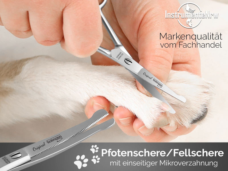 Grooming scissors from Solingen Dog hair scissors Paw scissors with one-sided micro-serration Made in Germany Dog scissors with curved cutting surface for grooming dogs cats pets (11.7 cm) 11.7 cm - PawsPlanet Australia