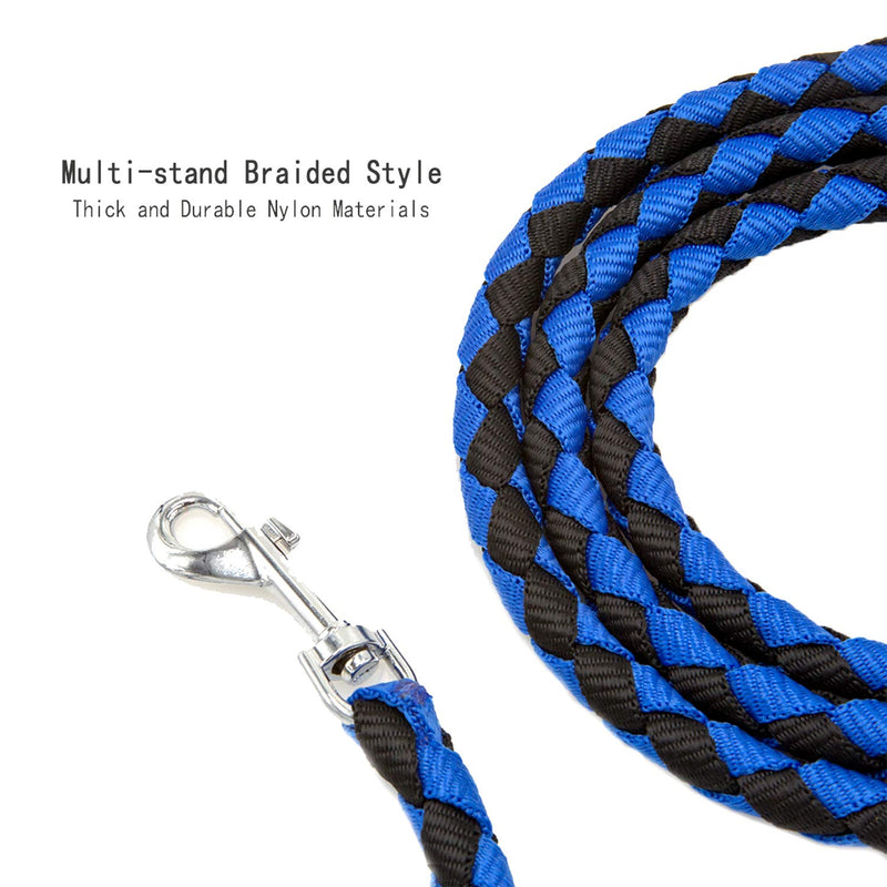 [Australia] - Paw Chaos Dual Dog Leash, Double Dog Leash - No Tangle Dog Walking Training Leash,Comfortable Shock Absorbing Bungee for Two Dogs Blue+black 