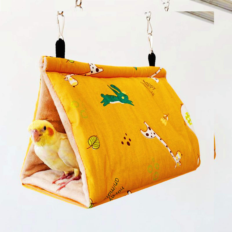 [Australia] - Bird Nest Winter Warm Habitat Handmade for Parakeets Cockatiels Finches Canaries Lovebirds,Super Weight-Bearing Parrot Hut House Hanging Hammock,Parrot Nest Swing Tent Bed Cave Cage S 