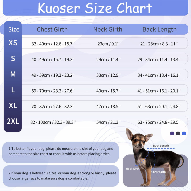 Kuoser Recovery Suit for After Surgery Male/Female Dogs, Pet Post-Operative Shirt Dog Abdominal Wounds Protector, Anti-Licking Puppy Medical Surgical Suit, Substitute E-Collar & Cone XS Royal Blue - PawsPlanet Australia