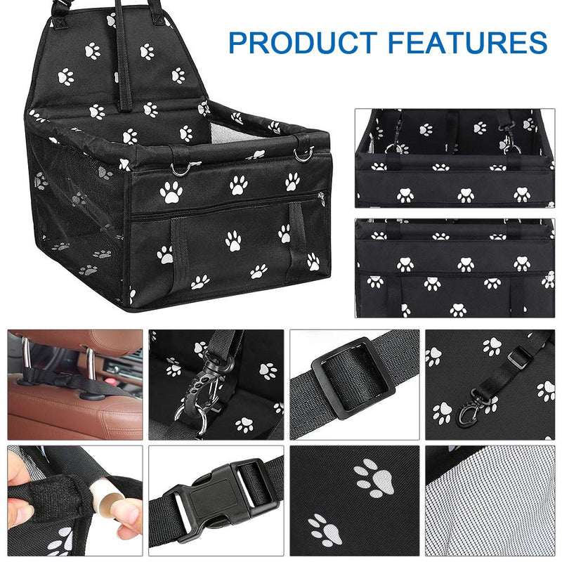 [Australia] - Winkeyes Dog Car Seats for Small Dogs, Portable Pet Booster Car Seat Waterproof & Foldable Puppy Car Seat with Seat Belt Suitable for Medium Pets Under 11 lb 