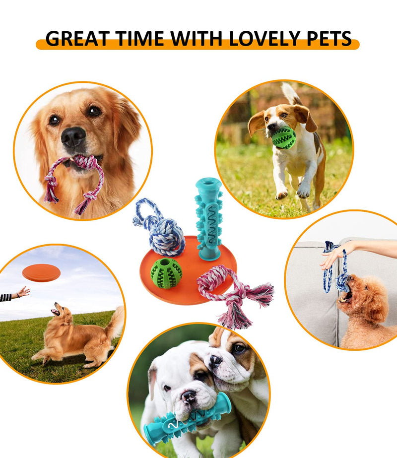 Dog Chew Toys for Puppy Supplies 5 Pack Puppy Teething Chew Dog Toys for Aggressive Chewers Dog Rope Toy Treats Dsipenser Ball Durable Interactive Training Toy for Small Medium Large Dog Puzzle Toys - PawsPlanet Australia