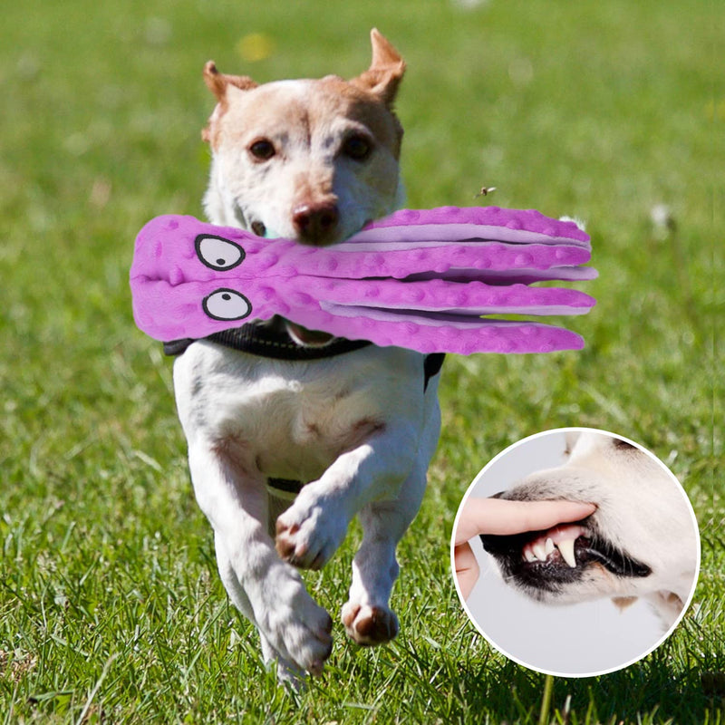 Octopus Dog Toys, No Stuffing Squeaky Dog Toys Interactive Octopus Dog Chew Toys with Crinkle Paper for Small Medium Dogs Playing and Training (Purple) Purple - PawsPlanet Australia