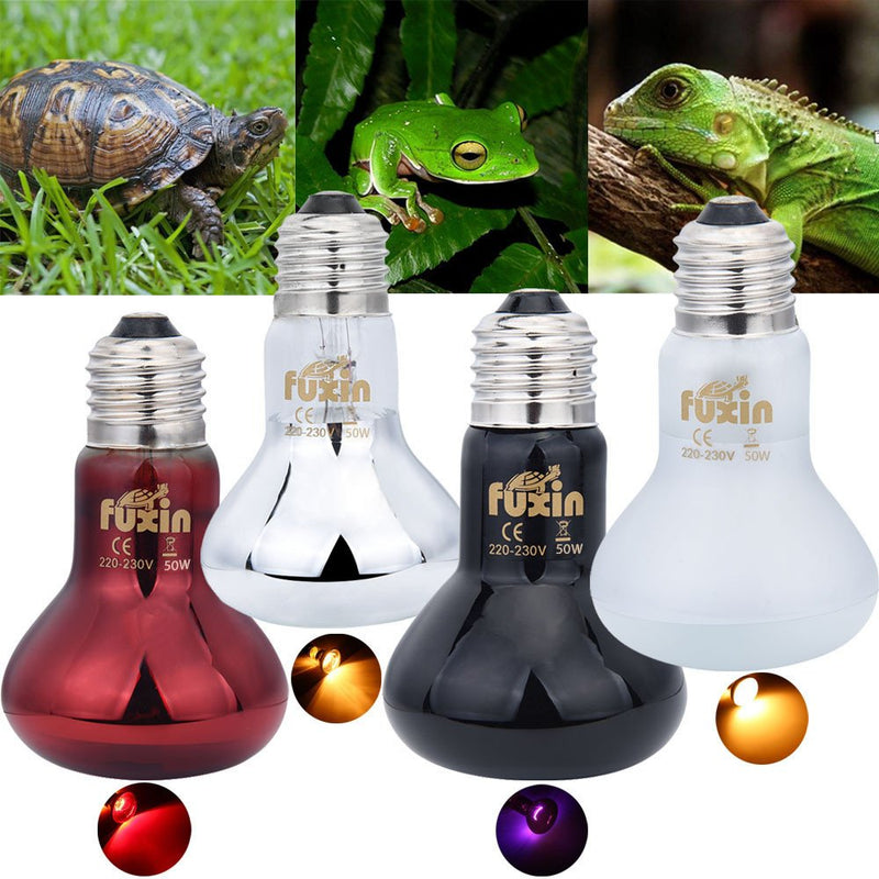 POFET 2pcs Reptile Heating Bulbs, Durable Infrared Heat Lamp Warming Light Bulb White Pet Light for Reptile and Amphibian Lizard Tortoise Spider Snake Chameleon 220-240V(75W) 75w - PawsPlanet Australia