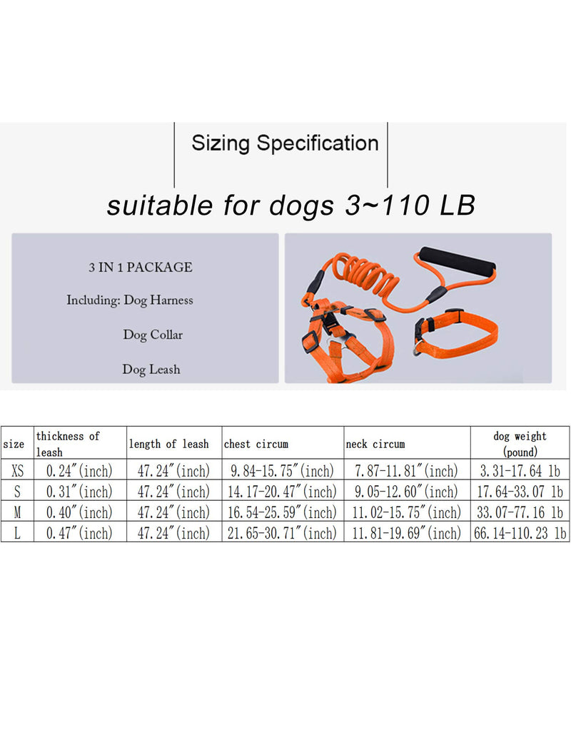 [Australia] - petspets Dog Leash Set for Dog, Leash Set for Dog Including Dog Harness, Dog Collar, Dog Training Leash (3 in 1), for Samll, Medium and Large Dog, Perfect for Daily Training, Walking, Hiking L Black 