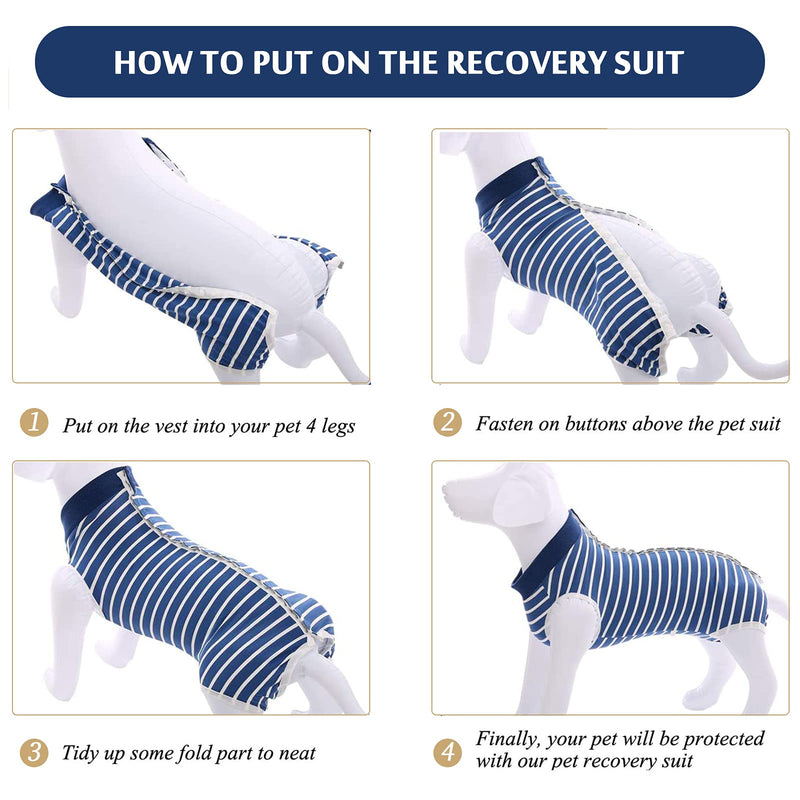 Dog Recovery Suit (XXXL, blue stripes) XXXL - PawsPlanet Australia