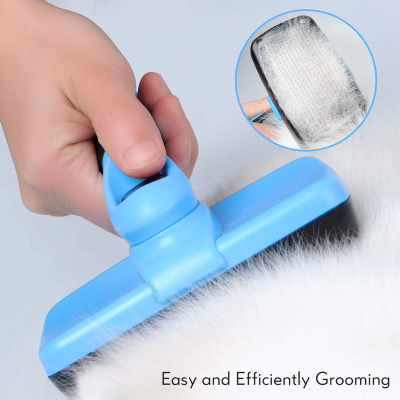 Fida Self Cleaning Slicker Brush, Dog Brush, Cat Brush, for Long, Medium, Short, Thick, Wiry, or Curly Hair, Removes Loose Hair and Dead Fur, Eliminates Tangles, Pet Grooming Brush - PawsPlanet Australia