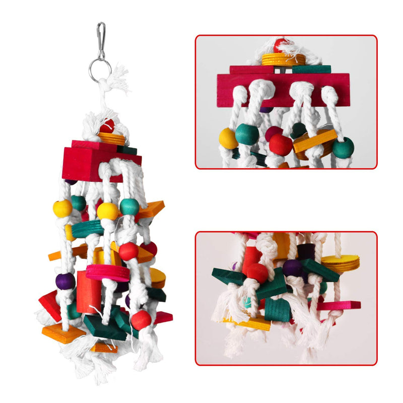 [Australia] - nbhbj Parrot Toy cage bite Toy Wooden Building Block Bird Parrot Toy for Small and Medium Parrots and Birds 