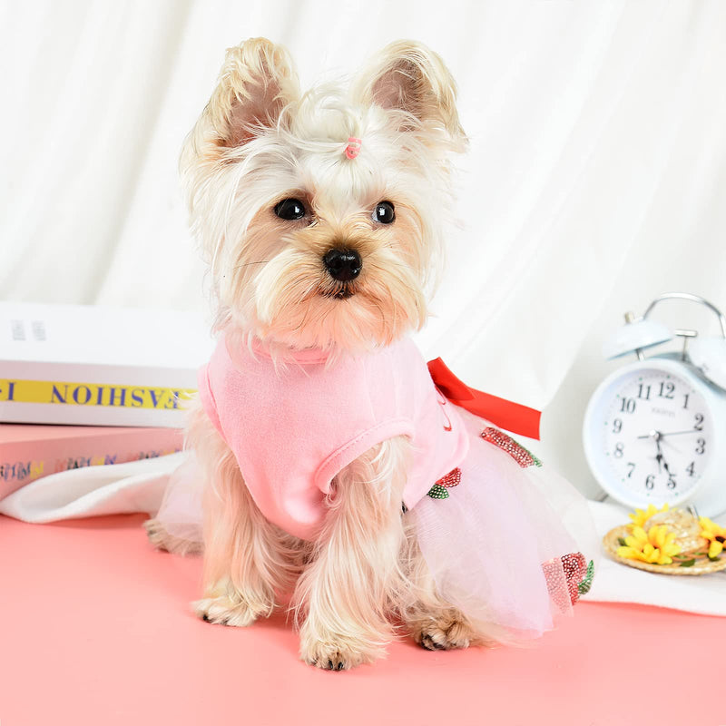 Dog Dresses for Small Dogs Girl Spring Summer Puppy Wedding Dress Pink Pet Clothes Outfit for Chihuahua Yorkie Teacup Holiday Cat Skirt Apparel Bowknot Doggie Clothing Birthday (Large, Bunny) Large - PawsPlanet Australia