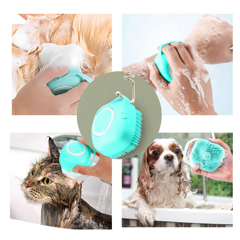 1 piece dog brush, bath brush made of soft, massage brush for dogs, puppy grooming brush, soft pet cleaning massage brush, shampoo dispenser for soothing massage washing - PawsPlanet Australia