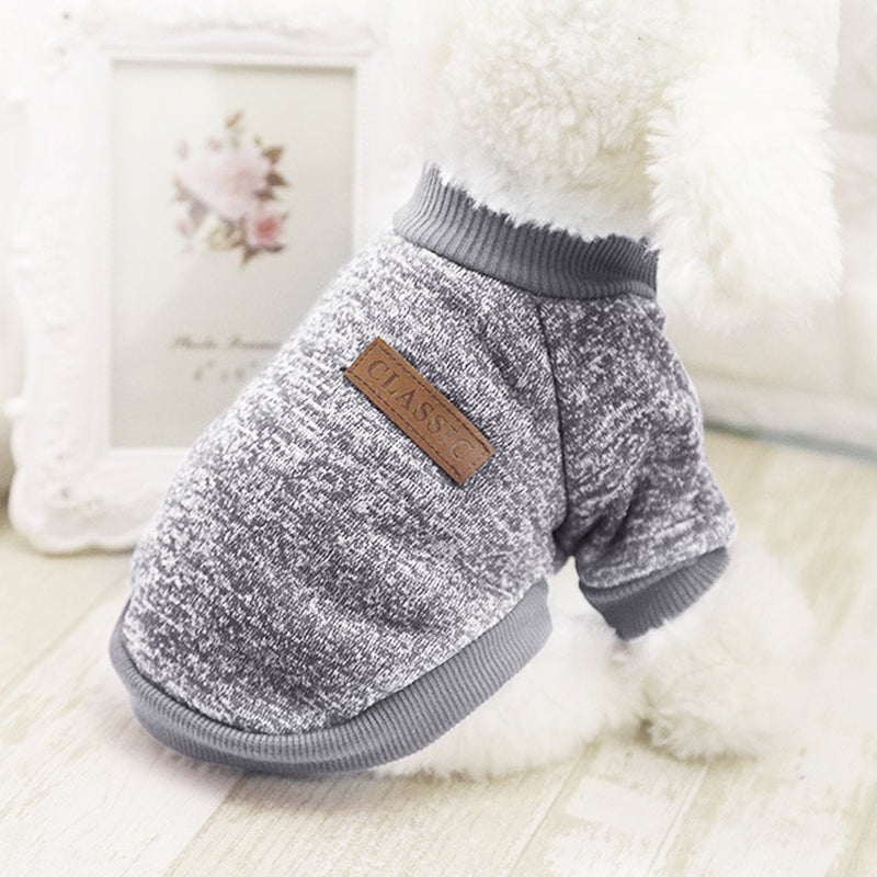 Idepet Pet Cat Dog Sweater,Warm Dog Jumpers Cat Clothes,Fleece Pet Coat for Puppy Small Medium Large Dog,Pink & Grey (XS, Grey) XS - PawsPlanet Australia