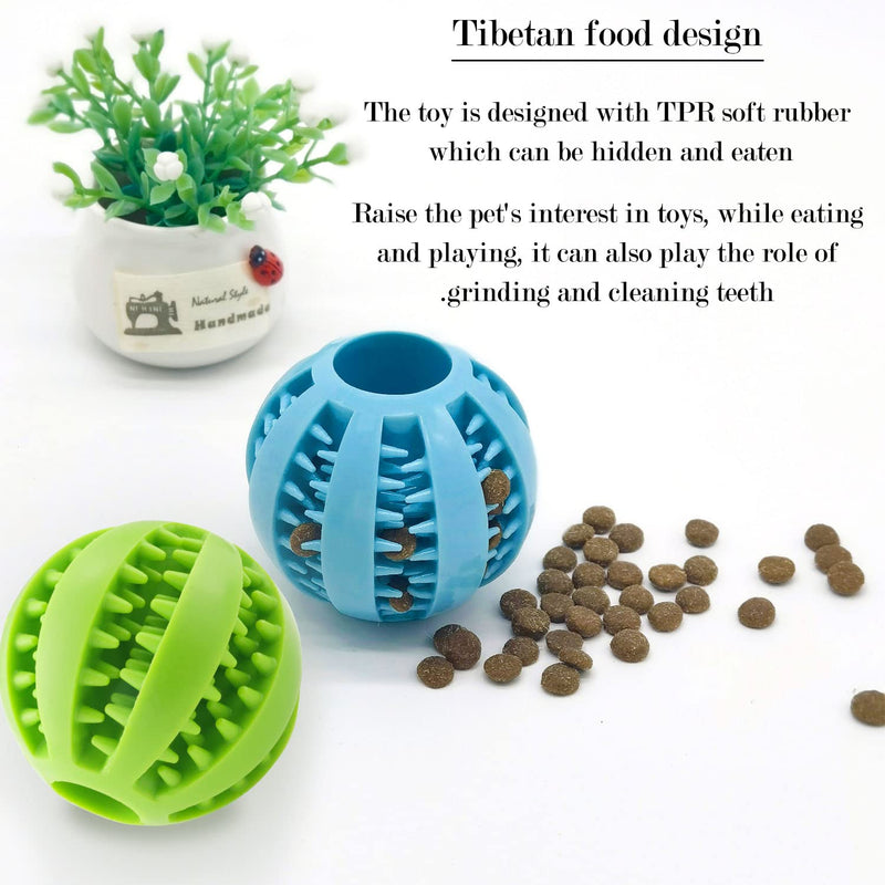 ZDNT 2 pieces dog toy ball, dog ball with dental care, natural rubber dental care ball, puppy intelligence ball, small dog ball, chew toy dog ball for small dogs for teeth cleaning, chewing, training - PawsPlanet Australia