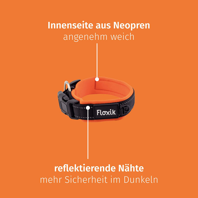 Floxik dog collar adjustable size S | Soft neoprene collar for dogs and puppies in different sizes including strain relief - PawsPlanet Australia