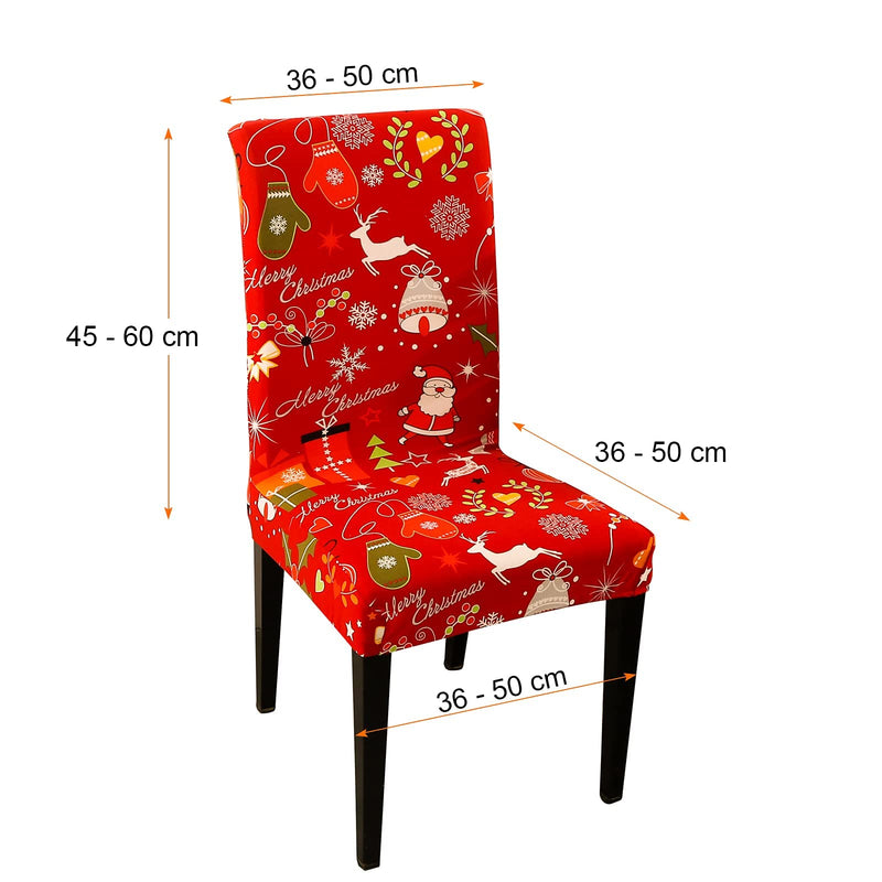Ukontagood Christmas Chair Covers, 6PCS Stretch Xmas Dining Chair Protective Seat Cover, Removable and Washable Chair Covers for Christmas Decoration 6 Pcs - PawsPlanet Australia