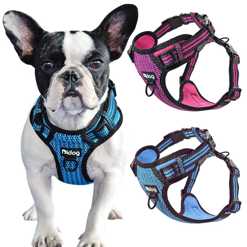 [Australia] - Didog No Pull Dog Vest Harness,Step-in Dog Harness with Soft Breathable Air Mesh,Reflective Escape Proof Harness for Walking Small Medium Dogs Chest:15.5-19" Blue 