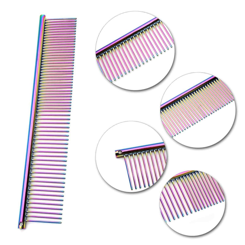 SH Artisan-SH Stainless Steel Pet Comb, Can Clean Hair and Prevent Knots, Suitable for All Types of Pets, Wide Canines and Narrow Teeth (7.4 Inches) - PawsPlanet Australia