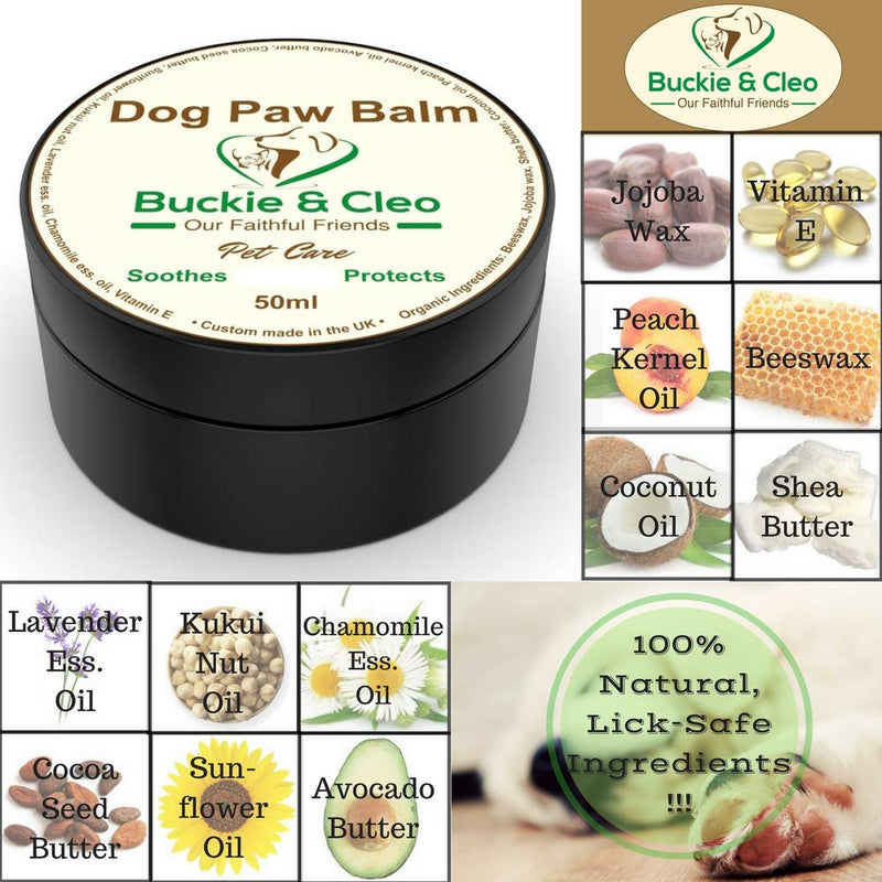 Buckie & Cleo Dog Paw Balm - Soothing And Moisturising Butter For Cracked, Rough Or Dry Paw Pads. Natural Protection For Dogs With Sensitive Or Sore Feet. - PawsPlanet Australia