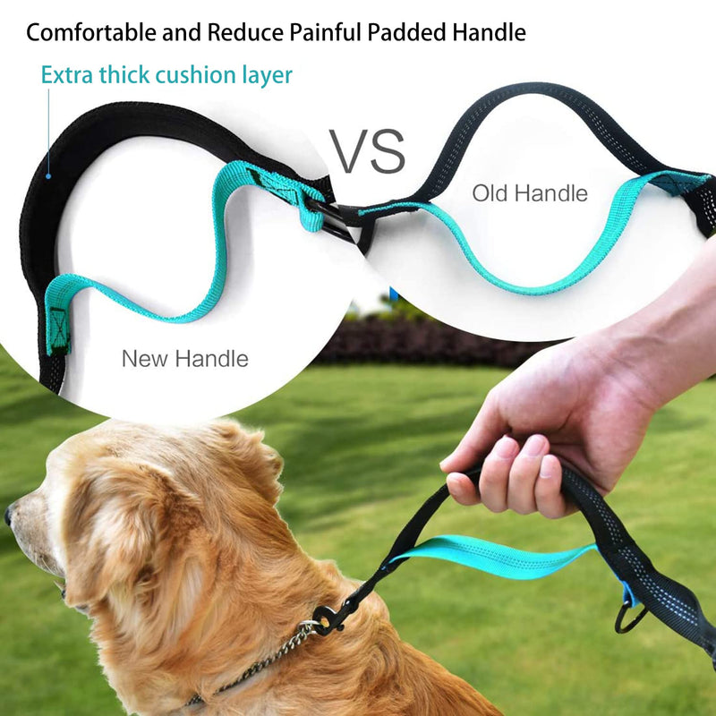 BIGLUFU Hands Free Dog Leash for Medium to Large Dogs, Running Walking Training Hiking, with Dual-Handle Reflective Bungee, Adjustable Waist Belt Dog Running Leash (Black Green) - PawsPlanet Australia