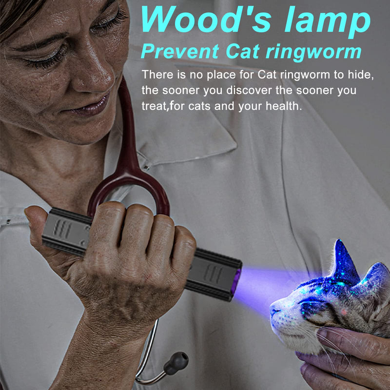 Wood's Lamp pet cat, dog Wood's Black light Flashlight cat Ringworm Detector,Doctor Pet Urine Detector,for Analyzing Skin Dog Cat Care Bed Bug Inspect. - PawsPlanet Australia