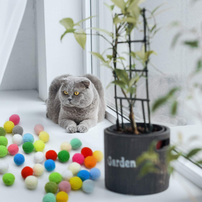 YMWALK Pack of 50 cat toy balls 3 cm, soft colorful cat balls, cat pompoms ball, kitten pet toy, plush scratching balls toy, interactive pet accessories for cats, kittens, dogs - PawsPlanet Australia