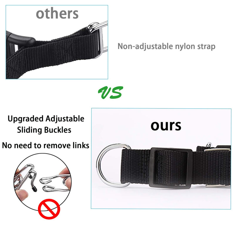 [Australia] - LUFFWELL Upgraded Adjustable Dog Prong Collar, Stainless Steel Links and Metal Quick Release Buckle Pet Training Pinch Choke Collar, with Protective Rubber Caps for Small Medium Large Dogs S 2.5mm*17.7" 