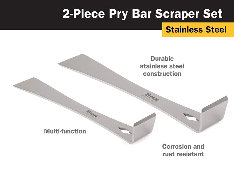 Titan 17005 2-Piece Stainless Steel Pry Bar Scraper Set - PawsPlanet Australia