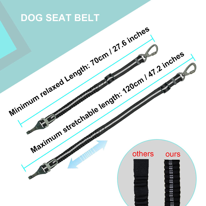 Dog Seat Belt, Universal Safety Harness for Dogs with Improved Carabiner, Adjustable Harness for Dogs with Anti-Shock Buffer (Pro) 1 Piece (Pack of 1) - PawsPlanet Australia