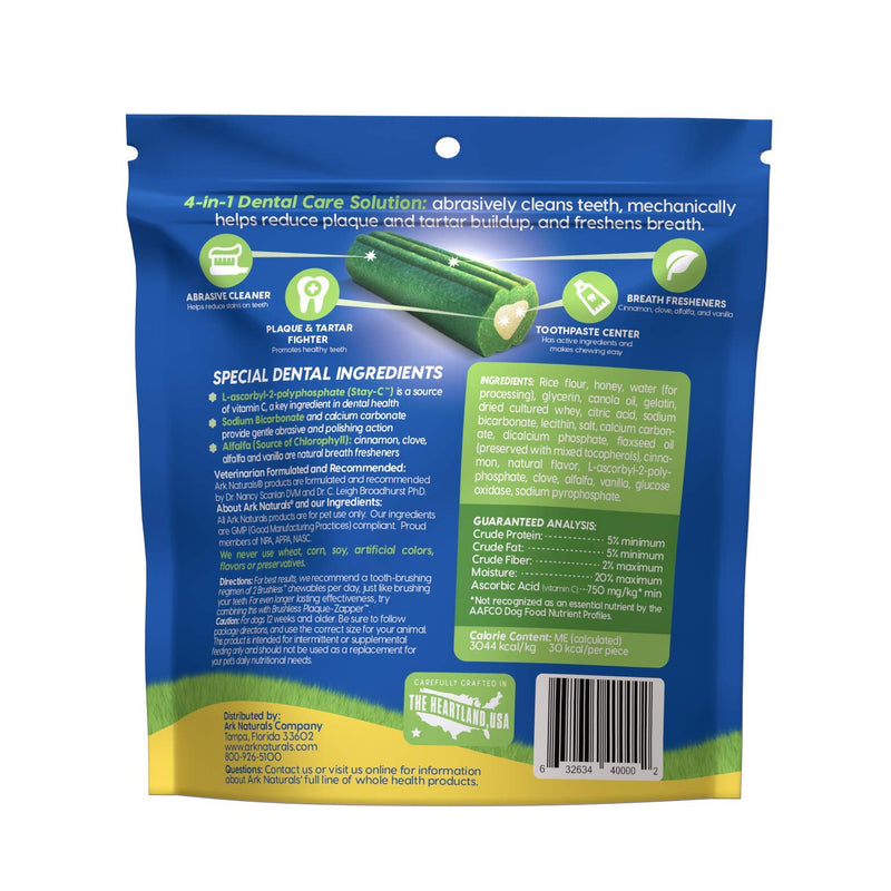 [Australia] - Ark Naturals Brushless Toothpaste, Dog Dental Chews for Small Breeds, Vet Recommended for Plaque, Bacteria & Tartar Control 1 Pack 