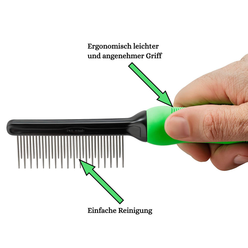 Golden Pets fur detangler comb I dog & cat brush suitable for medium to long hair I small - large animals I easy cleaning I + free care manual detangling comb - PawsPlanet Australia
