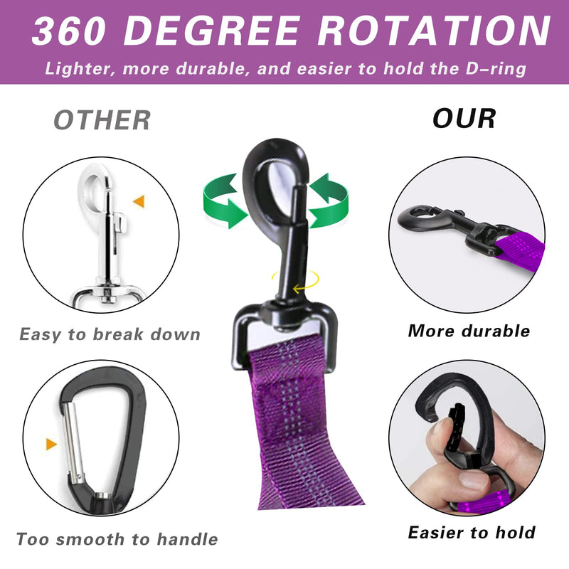 Soft Handle Leash,4-6FT Dog Bungee Leash,Heavy Duty Elastic Bungee Dog Leash,Reflective Nylon Training Leash with Soft Double Handle Padded,Suitable for Medium and Large Dogs (Purple, 4-6FT) Purple - PawsPlanet Australia