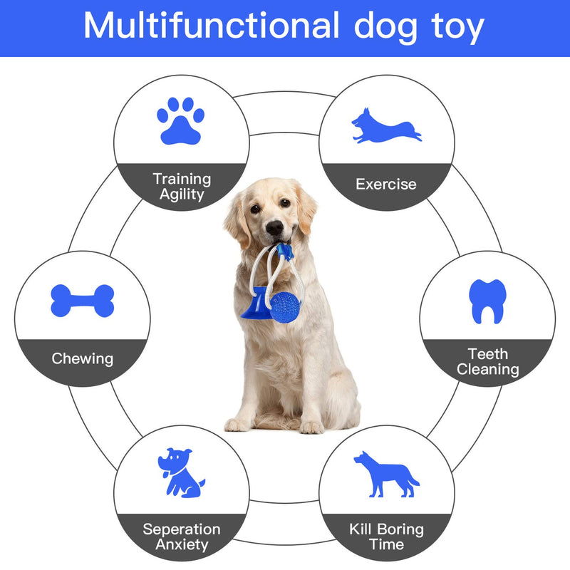 DGGHOMY Suction Cup Dog Toy, Pet Molar Bite Toy, Dog Tug Toy Chew Dog Rope Toy, Help Clean Teeth Multifunctional Interactive Rope Dog Toy - PawsPlanet Australia