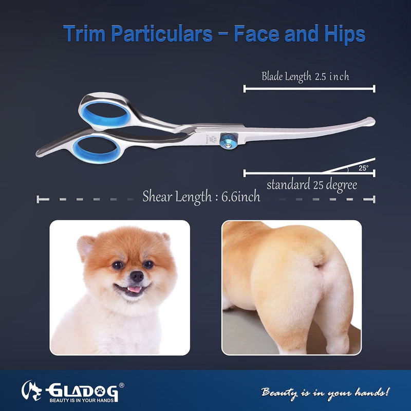 GLADOG Dog Grooming Scissors Kit with Safety Round Tips, Professional 5 in 1 Grooming Scissors for Dogs, Sharp and Durable Dog Grooming Shears for Dogs Cats Pets - PawsPlanet Australia