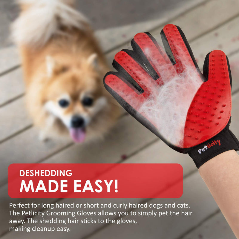 Fineway. 3pc Dog Cat Pet Grooming Gloves, Pet Nail Clippers Trimmer, Rabbit Nail Clipper Scissors Animal Claw Groomer with File Pair of Deshedding Brush Fur Remover Mitt - Nail Cutter - Nail File - PawsPlanet Australia