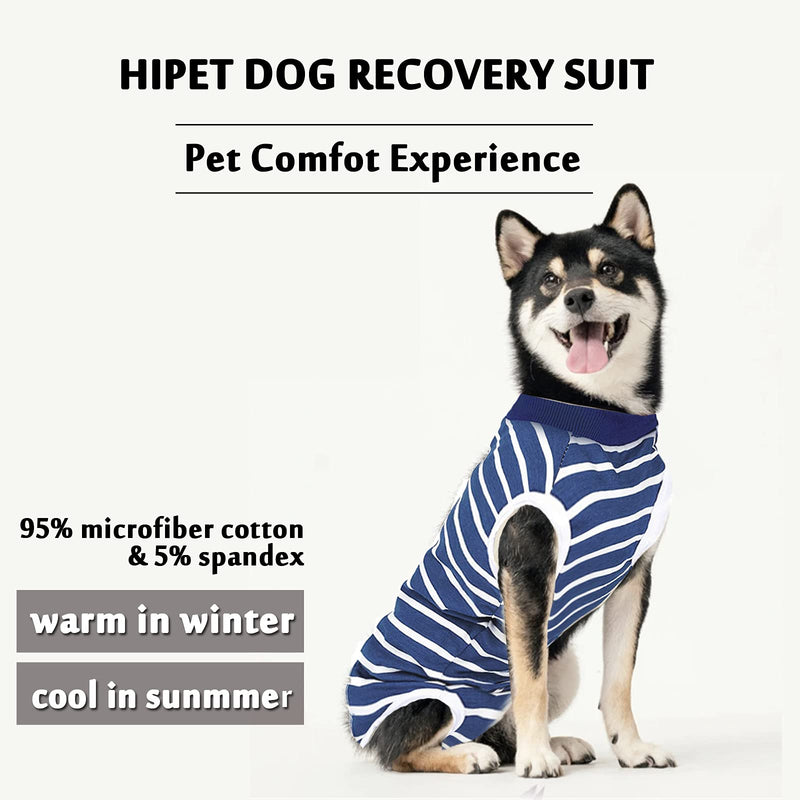 Dog Recovery Suit (XXXL, blue stripes) XXXL - PawsPlanet Australia