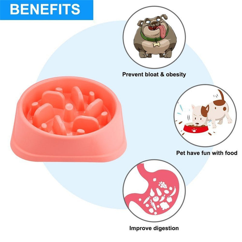 HMILYDYK Dog Bowl Slow Feed Interactive Fun Feeder Slow Bowl Maze Bloat Stop Dog Puzzle Water Bowl Non Skid Preventing Choking Dog Feeder Maze Red - PawsPlanet Australia