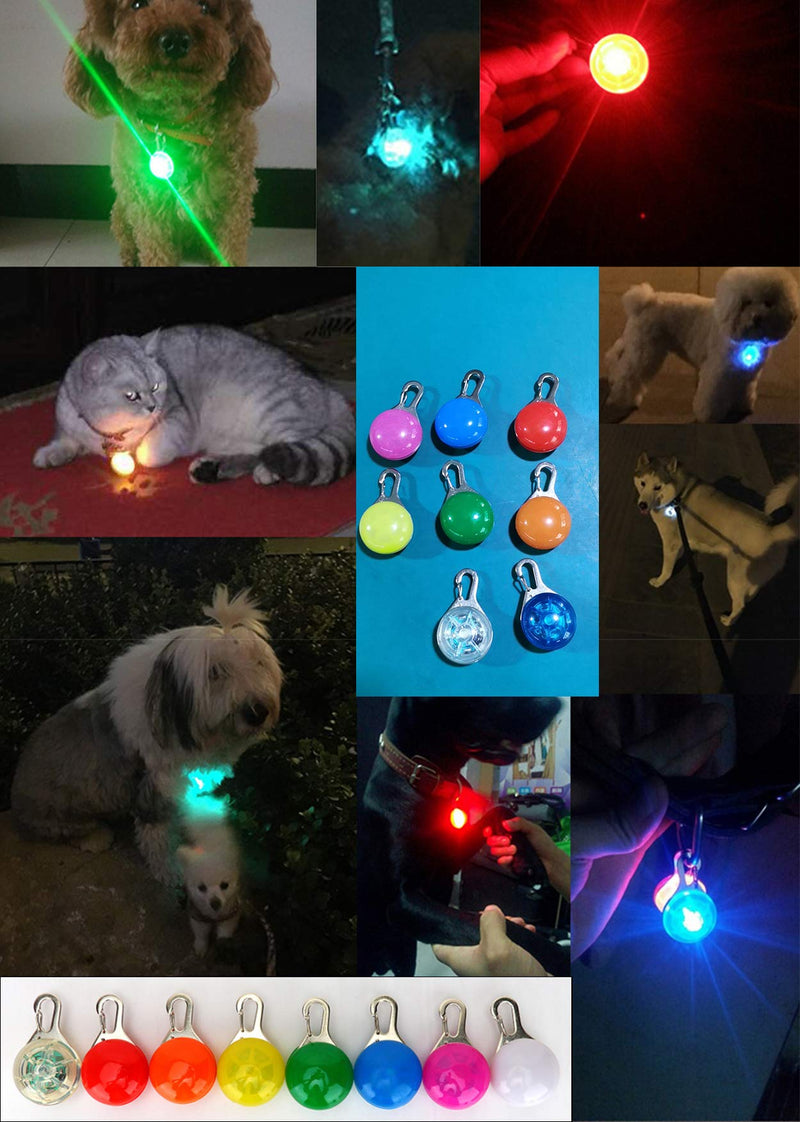 JOYJULY Pet Dog Collar Light( 8 PACK),Highlight Cat Dog LED Light Up Collar Ball for Dark, Waterproof Safety Pet Light for Night Walking with 3 Flashing Modes(8 Extra Batteries) - PawsPlanet Australia