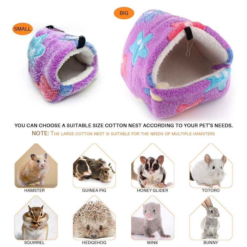 Warm Hamster Bed with Mat for Small Animal Pet, Mini Rat Hamster Plush House Bed Hut Nest Bed Mini House Cave Bed Cozy House Hideout(S) - PawsPlanet Australia