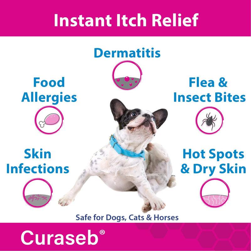 Curaseb Hydrocortisone Wipes, Hot Spot Treatment for Dogs & Cats, Instant Itch Relief with Soothing Aloe Vera, Veterinary Strength, 100 Count - PawsPlanet Australia