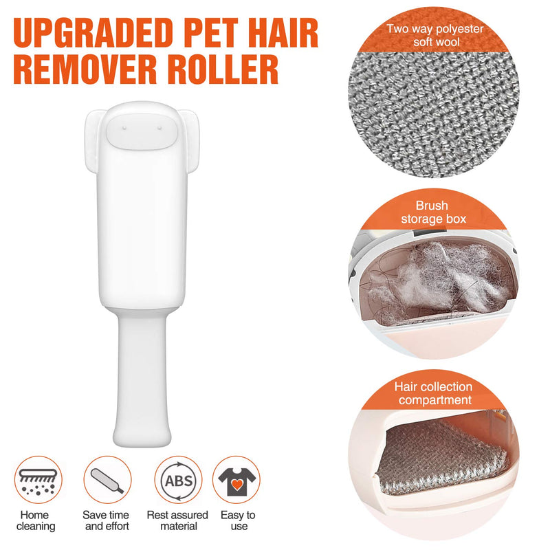 [Australia] - ZNOKA Pet Hair Remover Brush with Self-Cleaning Base, Double-Sided Pet Hair Remover Brush, Best Pet Hair Remover Brush for Removing Pet Hair White 