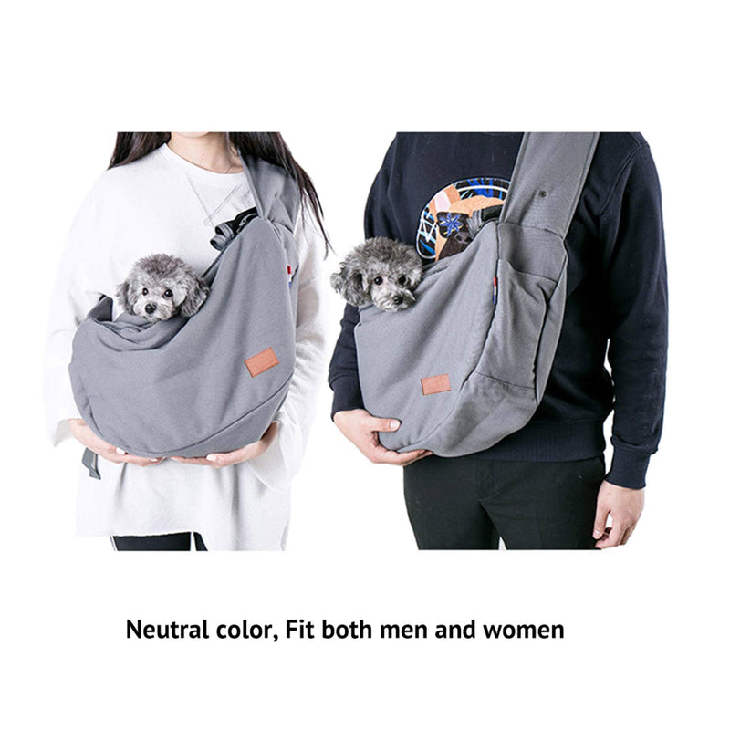 HAPPY HACHI Dog Sling Carrier Pet Puppy Bag Hands Free Kitty Rabbit Small Animals Shoulder Carry Handbag Front Pack with Adjustable Strap (Grey) Grey - PawsPlanet Australia