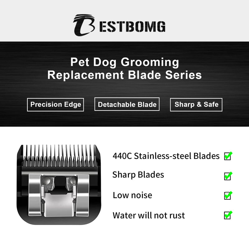 Dog Grooming Replacement Blade Compatible with Heiniger / Moser Max45 / Andis / Oster A5 / Wahl 10km Series Dog Clipper, Size 3F 1/2" (13mm) Cutting Length, Pack of 2, Black 3F-13mm (2 Sets) - PawsPlanet Australia