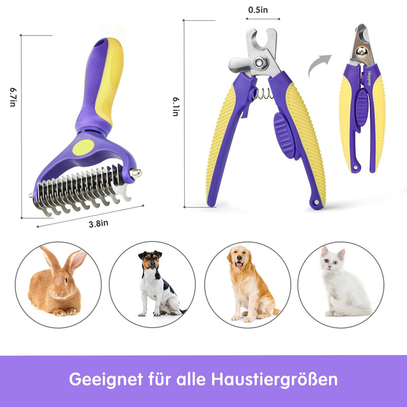 ADRAL claw scissors for cats and dogs, dog hair removal, undercoat brush for dogs, dog comb - fur brush for long hair and short hair, self-cleaning pet brush - PawsPlanet Australia