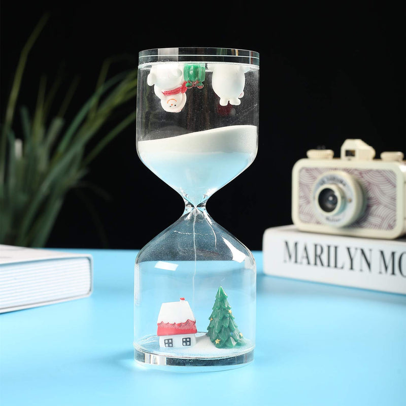 Falytemow 30 Minutes Hourglass Snowman Christmas Tree Sand Timer Desktop Decoration for Kitchen School Teaching Christmas Decoration (30 Minutes, Christmas House) - PawsPlanet Australia