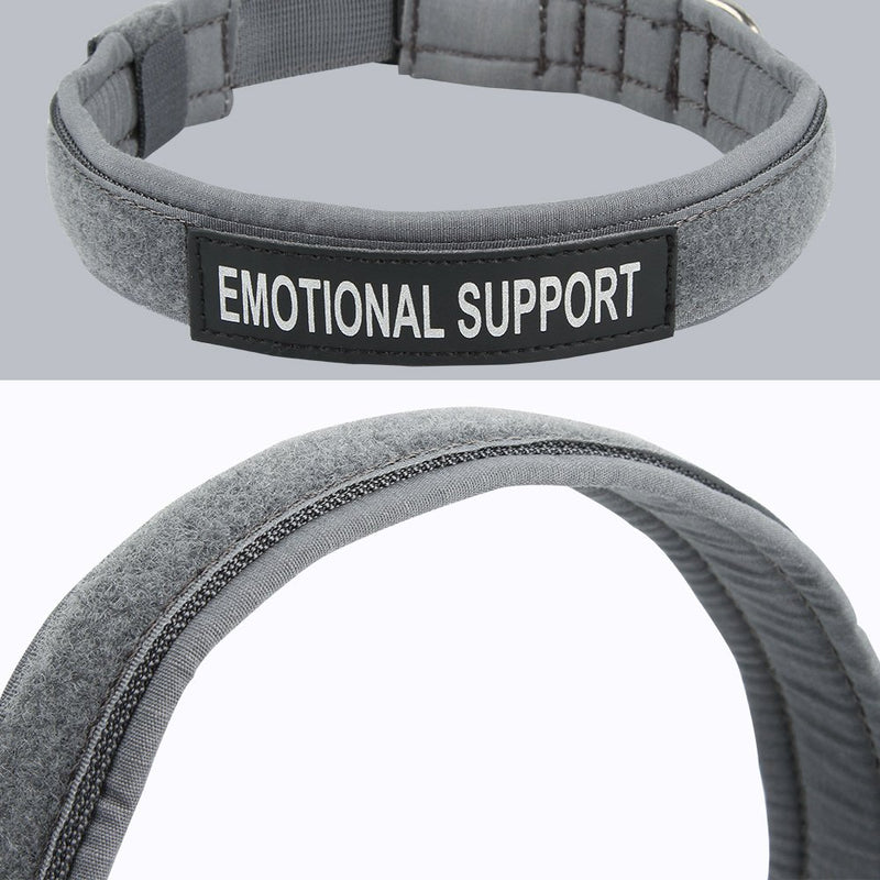 [Australia] - EXCELLENT ELITE SPANKER Puppy Collar Military Dog Collar Adjustable Quick Release Nylon Dog Collar for Small Medium Dog Soft Padded Dog Collar M Size-Adjustable(15.4"-19.3") Grey 