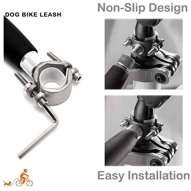 Retractable Dog Bike Leash, Hand Free Dog Bicycle Exerciser Leash with Reflective Safety Strip for Exercising Training Jogging Cycling and Outdoor Safe with Pets black - PawsPlanet Australia