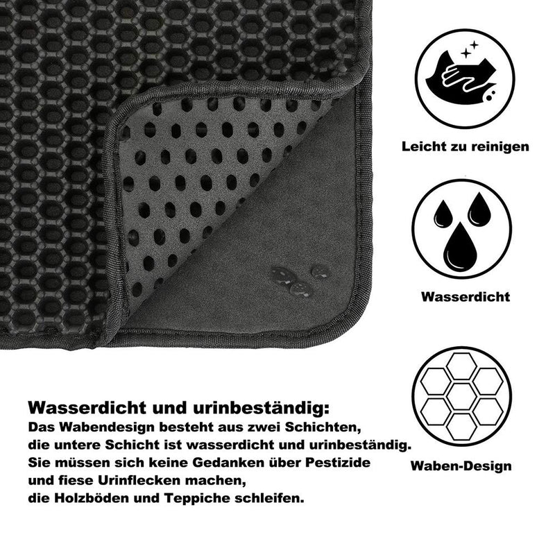 AcserGery Cat Litter Mat Cat Litter Mat Cats Double Layer Underlay for Cat Litter Box with Honeycomb (30x30) 30x30 - PawsPlanet Australia