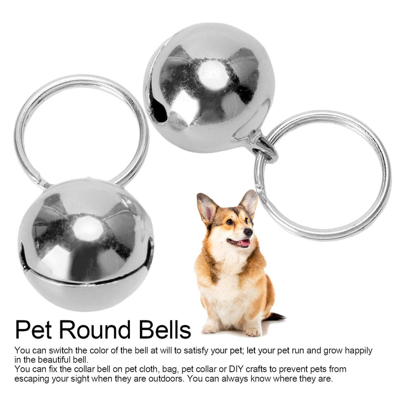 2 Pcs Rustproof Copper Bells Extra Loud Pair of Cat and Dog Wearable Bells Collar Charm Bells for Protecting Birds and Wildlife Silver - PawsPlanet Australia